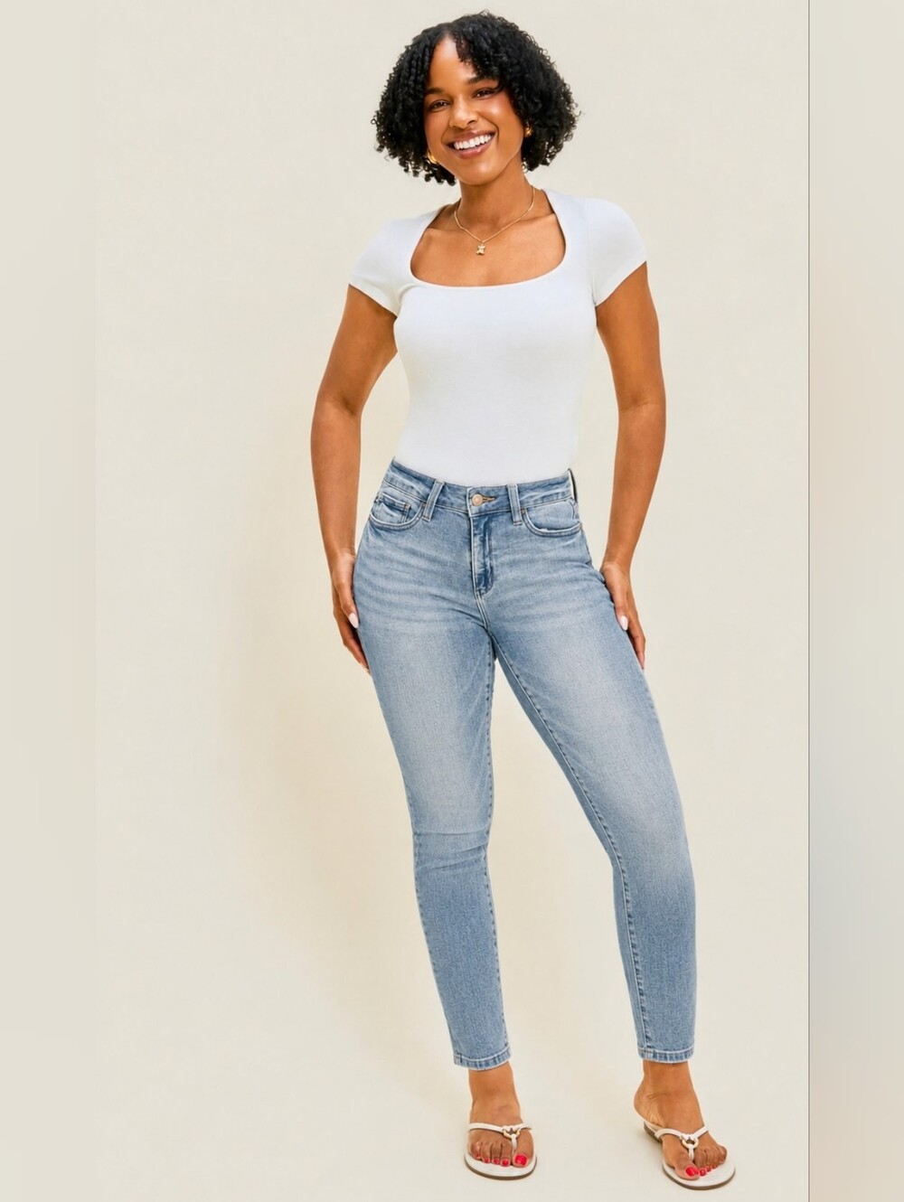 ❤️ NWOT! JUDY BLUE RELAXED HIGH RISE SKINNY ANKLE JEANS, 16W (33 WOMAN) - Picture 2 of 10